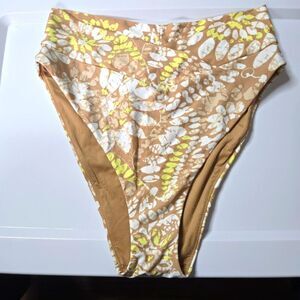 Aerie High Waist High Cut Cheeky Large Bikini Bottom